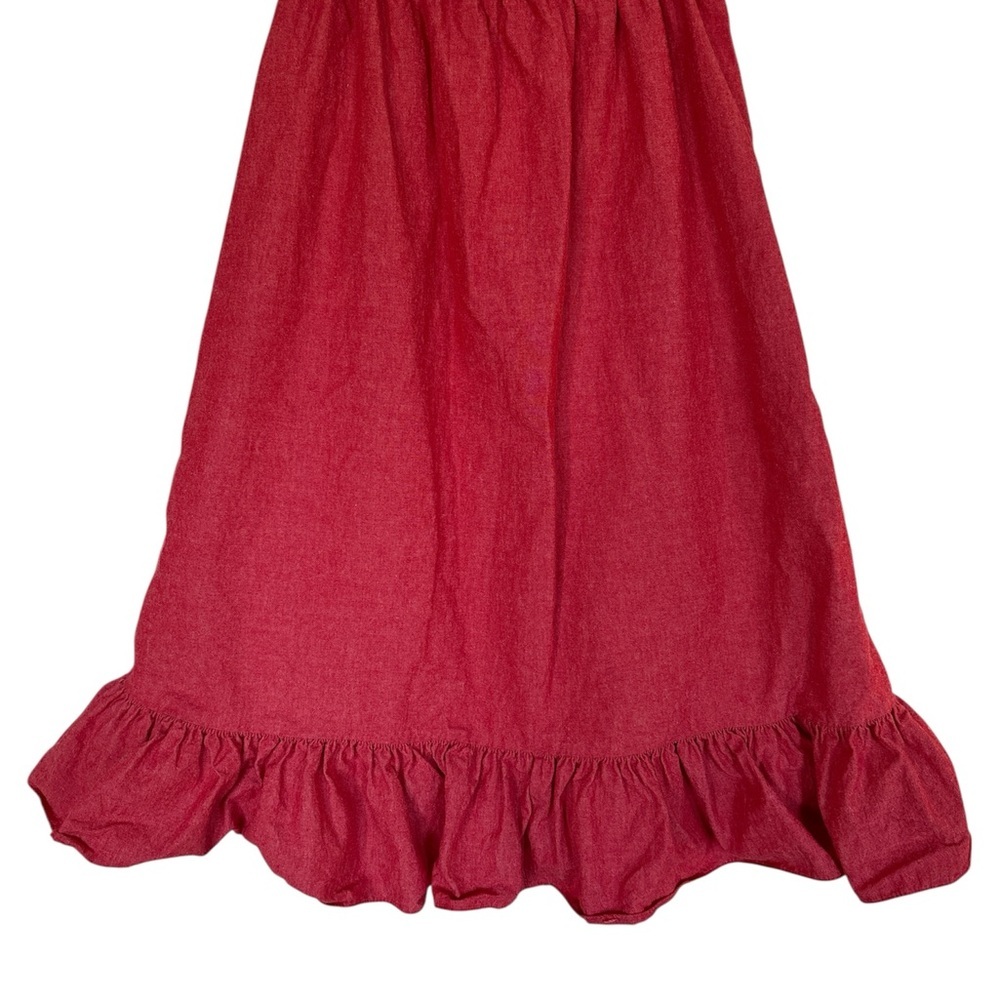 Elegant Red Ruffle Hem Skirt - Picture 4 of 5